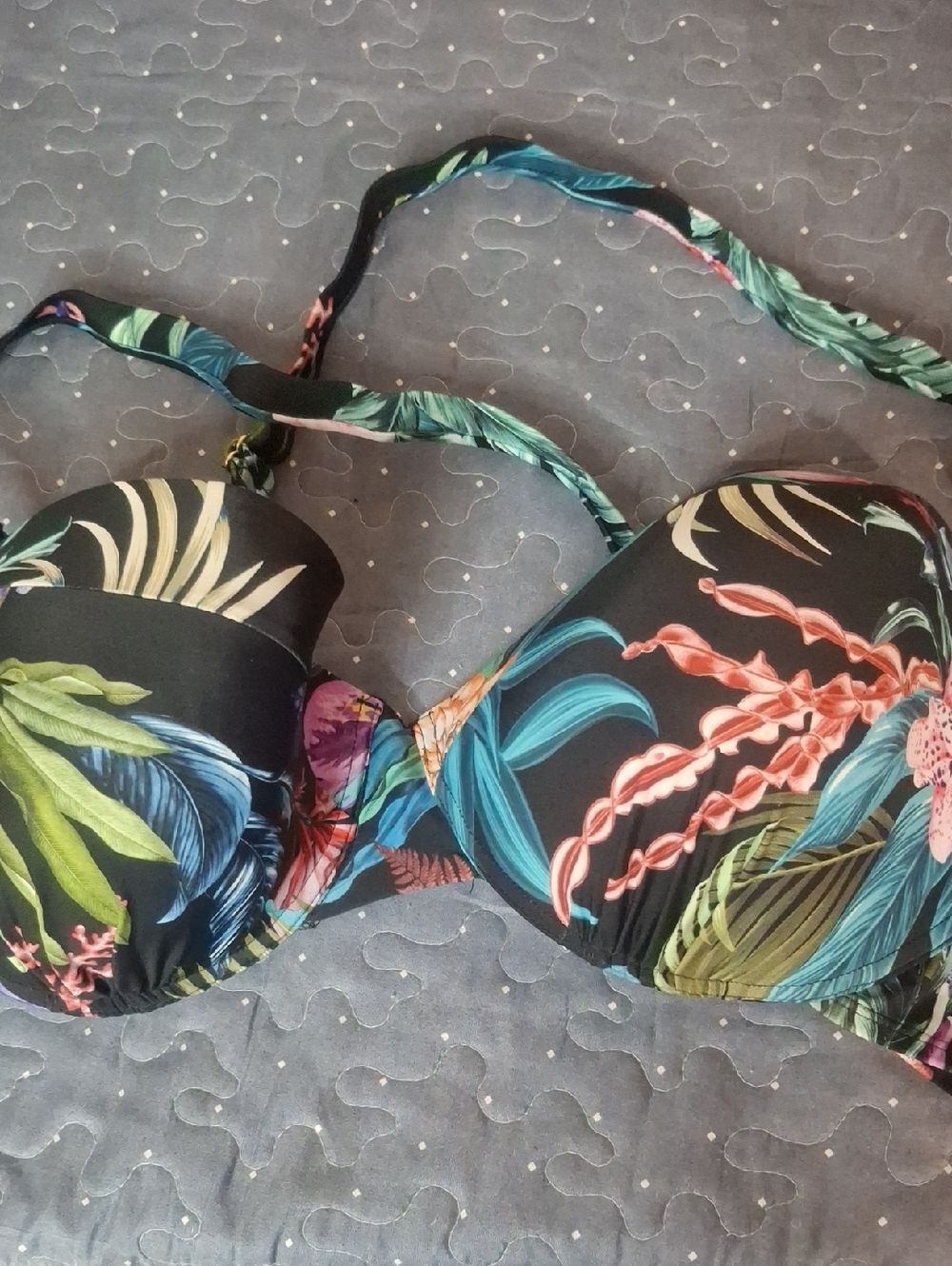 Terra & Sky Tropical Floral Underwire Swim Top size 4X NWT